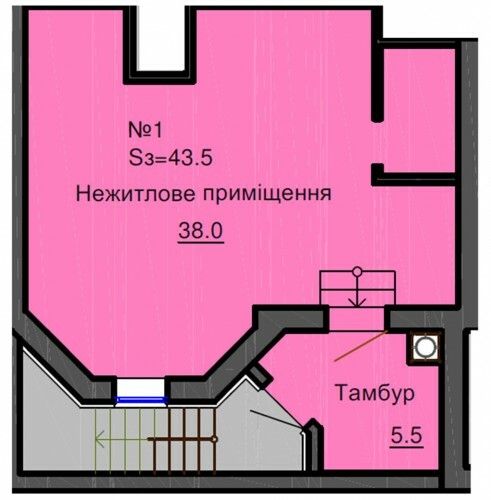 Помещение свободного назначения 43.5 м² в ЖК София Резиденс от застройщика, с. Софиевская Борщаговка