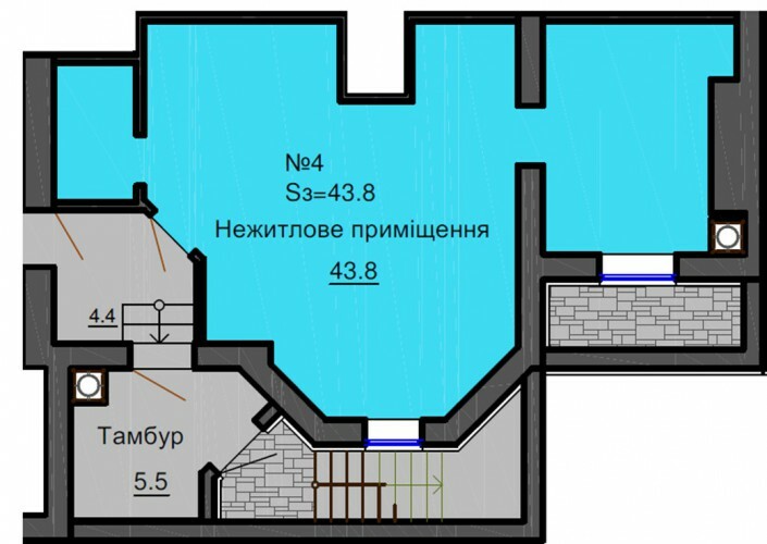 Помещение свободного назначения 43.8 м² в ЖК София Резиденс от застройщика, с. Софиевская Борщаговка