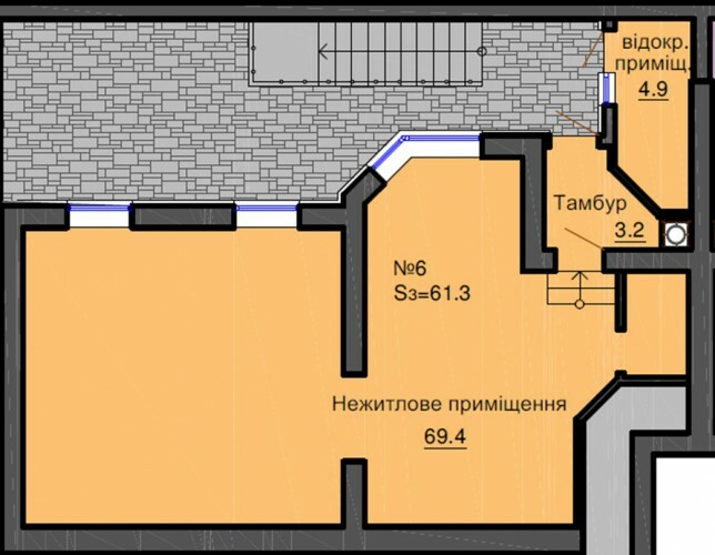 Помещение свободного назначения 61.3 м² в ЖК София Резиденс от застройщика, с. Софиевская Борщаговка