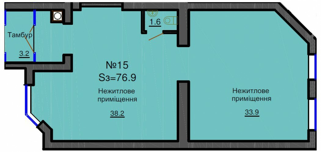 Помещение свободного назначения 76.9 м² в ЖК София Резиденс от застройщика, с. Софиевская Борщаговка