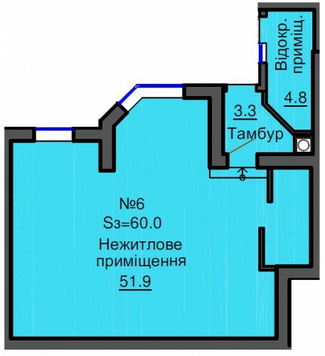 Помещение свободного назначения 60 м² в ЖК София Резиденс от застройщика, с. Софиевская Борщаговка