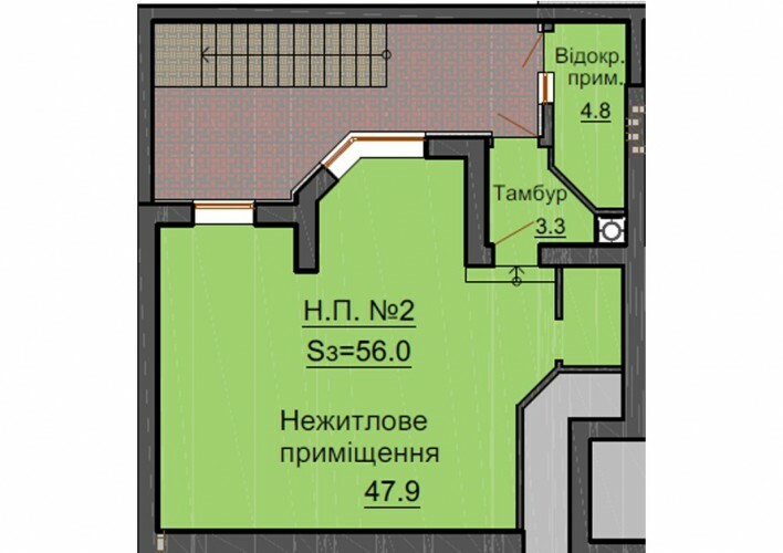 Помещение свободного назначения 56 м² в ЖК София Резиденс от застройщика, с. Софиевская Борщаговка