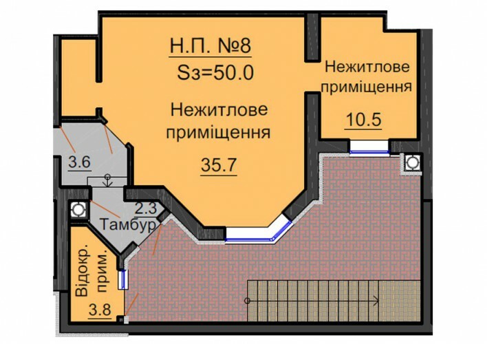 Помещение свободного назначения 50 м² в ЖК София Резиденс от застройщика, с. Софиевская Борщаговка