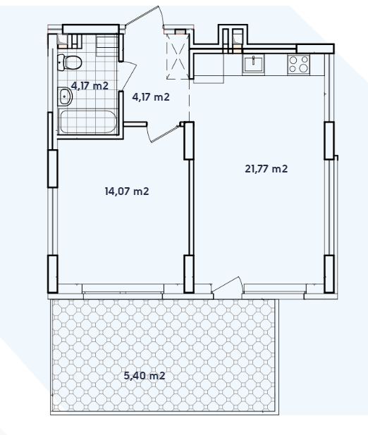 1-комнатная 49.51 м² в ЖК Варшавский-2 от 25 100 грн/м², Киев