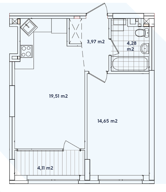 1-кімнатна 46.52 м² в ЖК Варшавський-2 від 25 100 грн/м², Київ