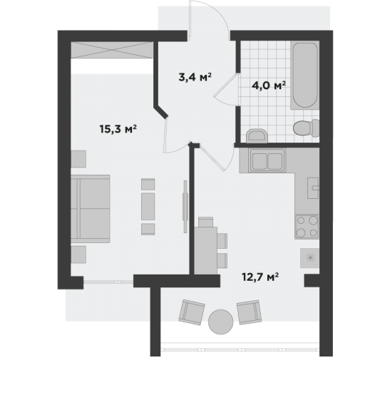 1-кімнатна 35.5 м² в ЖК Millennium State від 19 950 грн/м², м. Буча