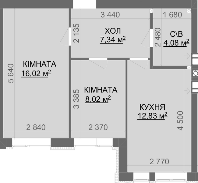 2-комнатная 48.29 м² в ЖК Найкращий квартал-2 от 15 200 грн/м², пгт Гостомель