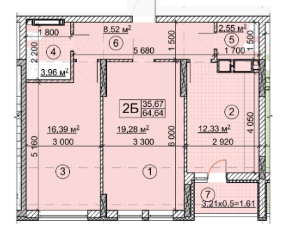 2-кімнатна 64.64 м² в ЖК Forest від забудовника, Київ