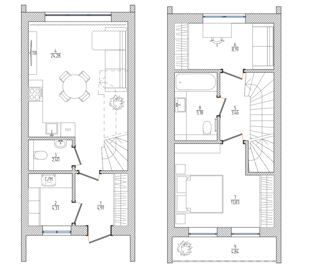 Таунхаус 68.04 м² в КМ Prydesenya Eco Village від 18 078 грн/м², с. Рожни