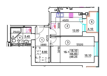 1-комнатная 48.25 м² в ЖК Riviera от 19 500 грн/м², г. Белая Церковь