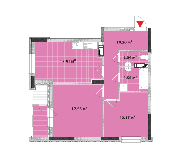 2-комнатная 68.31 м² в ЖК Академ-Квартал от 28 385 грн/м², Киев