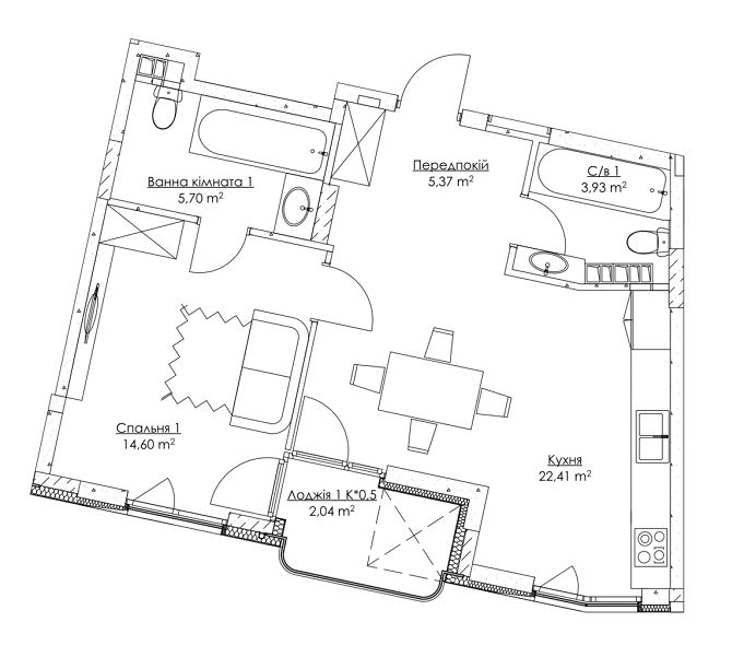 Двухуровневая 92.88 м² в ЖК O2 Residence от 25 769 грн/м², Киев