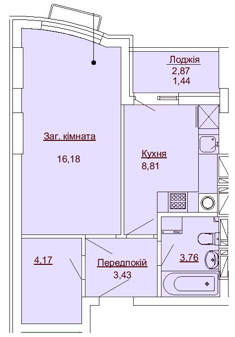 1-кімнатна 37.79 м² в ЖК Royal Park від 21 850 грн/м², м. Ірпінь