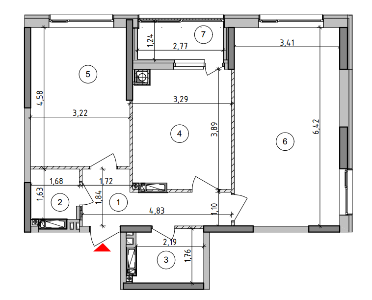 2-кімнатна 64.24 м² в ЖК Оптимісто від 27 000 грн/м², с. Гатне