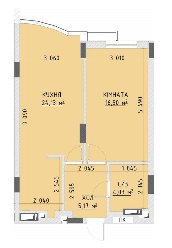 1-комнатная 49.83 м² в ЖК Central Bucha от 19 000 грн/м², г. Буча