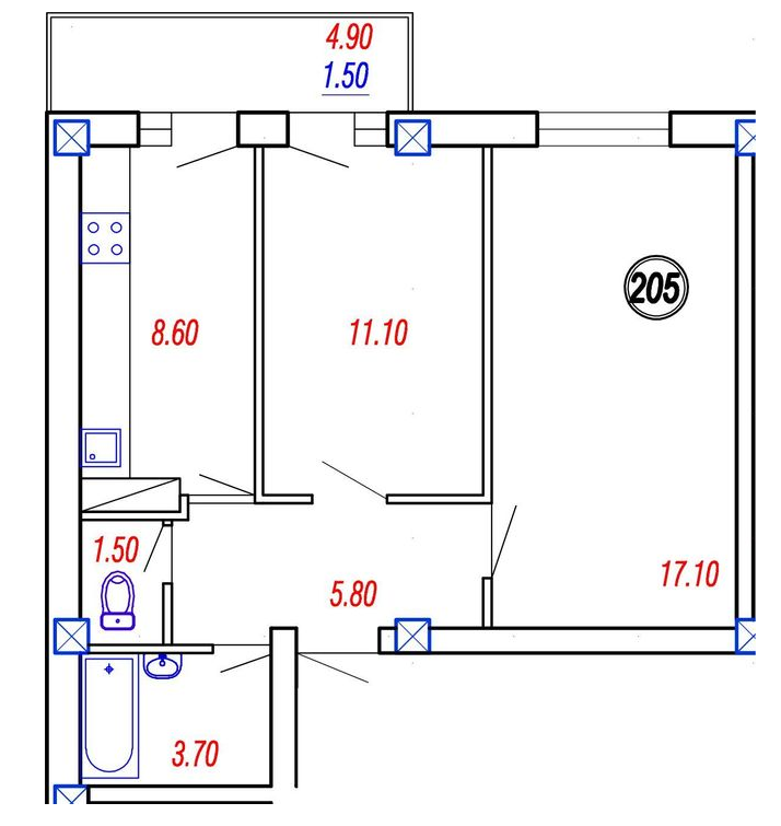 2-кімнатна 49.3 м² в ЖК на Прохорівській від 16 500 грн/м², Одеса