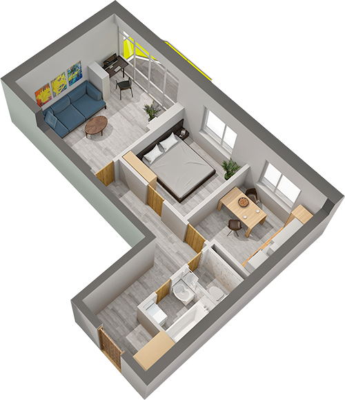 2-комнатная 49.55 м² в ЖК Калейдоскоп от 25 200 грн/м², Одесса