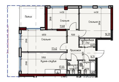 3-комнатная 81.58 м² в ЖК Пространство+ на Дачной от 40 400 грн/м², Одесса