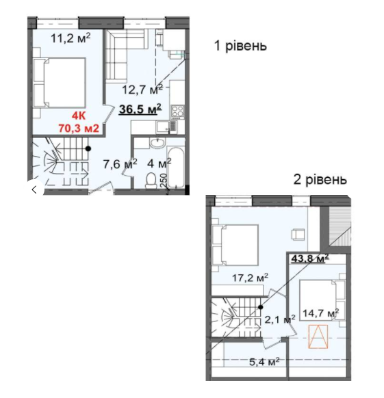 Дворівнева 80.3 м² в КБ Світанок від 15 750 грн/м², с. Софіївська Борщагівка