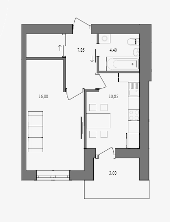 1-кімнатна 42.98 м² в ЖК Ядро від 14 000 грн/м², м. Дрогобич