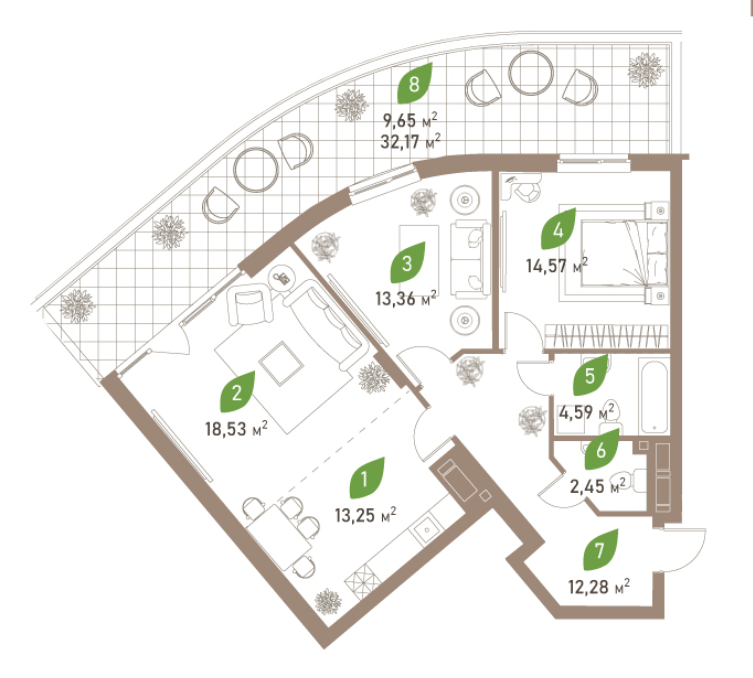 3-кімнатна 88.68 м² в ЖК Паркові Озера 2 від 25 228 грн/м², Київ