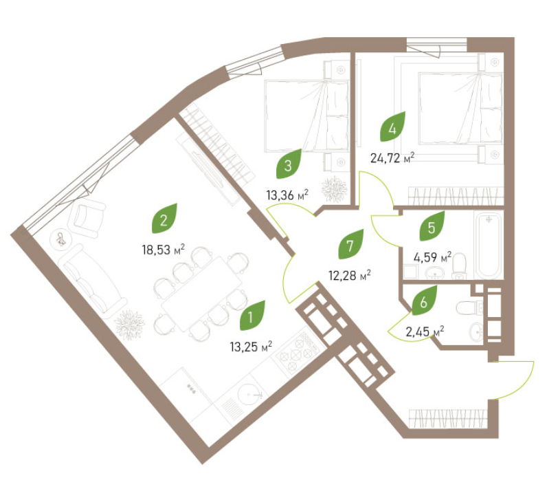 3-комнатная 79.03 м² в ЖК Парковые Озера 2 от 41 469 грн/м², Киев