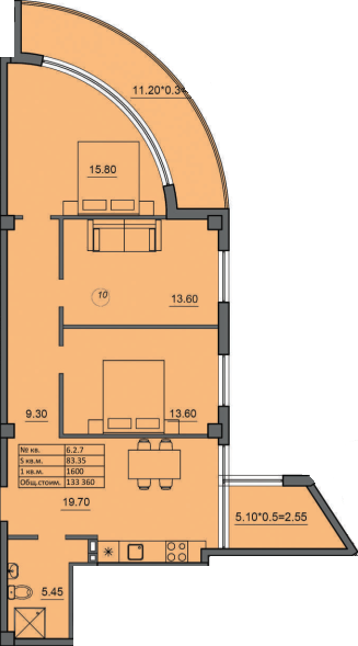 3-кімнатна 83.35 м² в ЖК Лідерсівський від 52 500 грн/м², Одеса