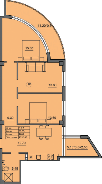 3-комнатная 83.35 м² в ЖК Лидерсовский от 52 500 грн/м², Одесса