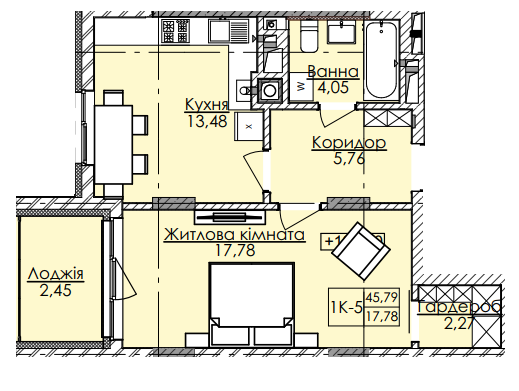 1-кімнатна 45.79 м² в ЖК AUROOM SUNRISE від 20 000 грн/м², Львів