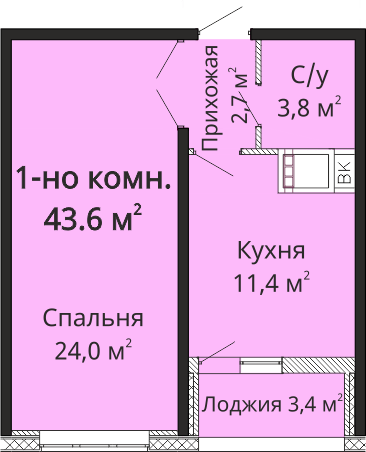 1-комнатная 43.6 м² в ЖК Горизонт от 28 300 грн/м², Одесса