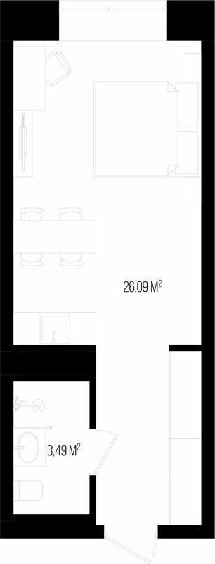 1-кімнатна 29.58 м² в Апарт-комплекс Kristal Plaza від 48 800 грн/м², Львів