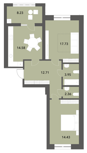 2-комнатная 77 м² в ЖК Софиевские Липки от 18 000 грн/м², с. Софиевская Борщаговка