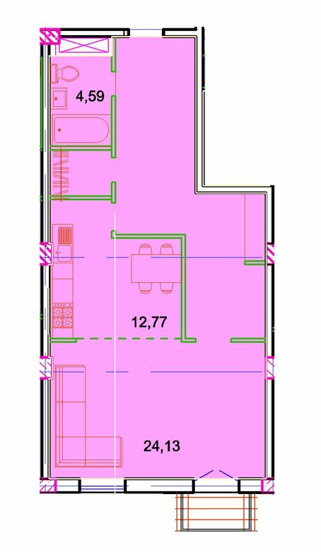 1-комнатная 70.71 м² в ЖК Central Park от 30 850 грн/м², Днепр