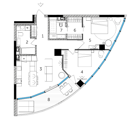 2-кімнатна 91.37 м² в ЖК Taryan Towers від 104 600 грн/м², Київ