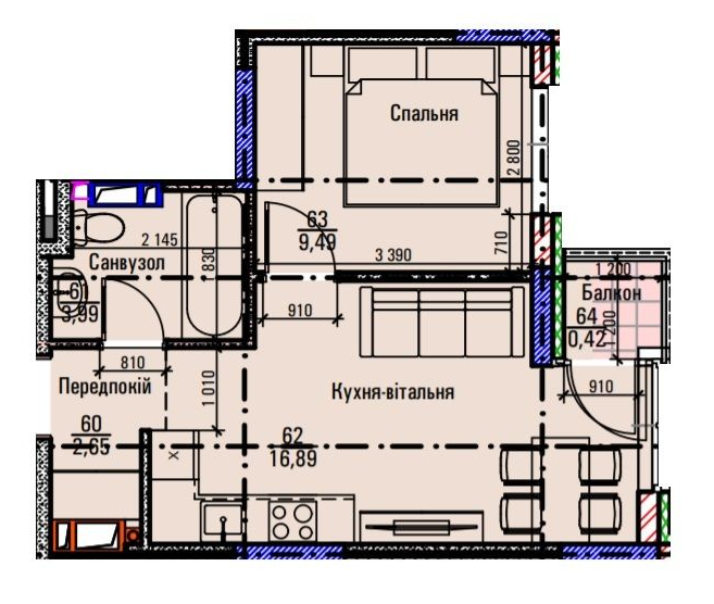 1-кімнатна 33.44 м² в ЖК Метрополія-2 від 37 000 грн/м², Київ