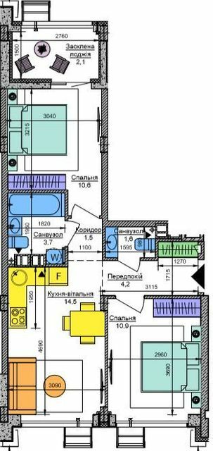 2-комнатная 49.1 м² в ЖК Respublika от 43 800 грн/м², Киев