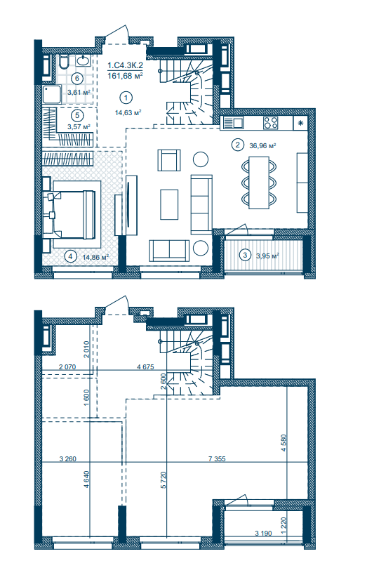 Дворівнева 161.68 м² в ЖК Rusaniv Residence від 34 255 грн/м², Київ