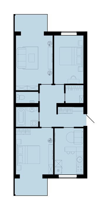 3-кімнатна 79.15 м² в ЖК Західний Олімп від 16 200 грн/м², с. Тарасове