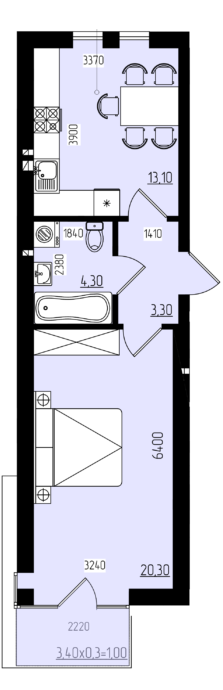 1-комнатная 42 м² в КД White and Wood от 18 650 грн/м², Черновцы