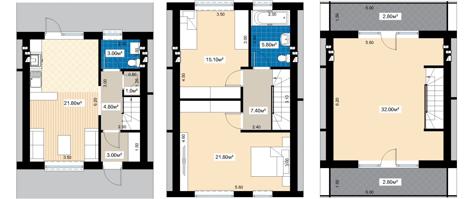 Таунхаус 124 м² в КМ Family Town від 17 097 грн/м², Чернівці