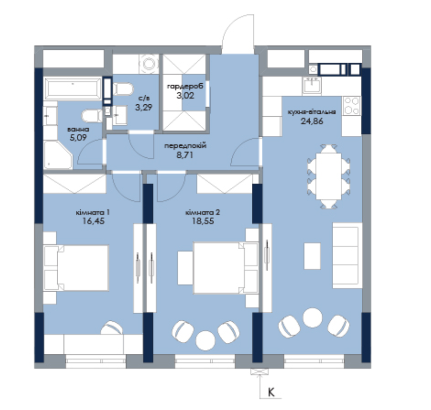 2-кімнатна 79.97 м² в ЖК Новий Автограф від 32 750 грн/м², Київ