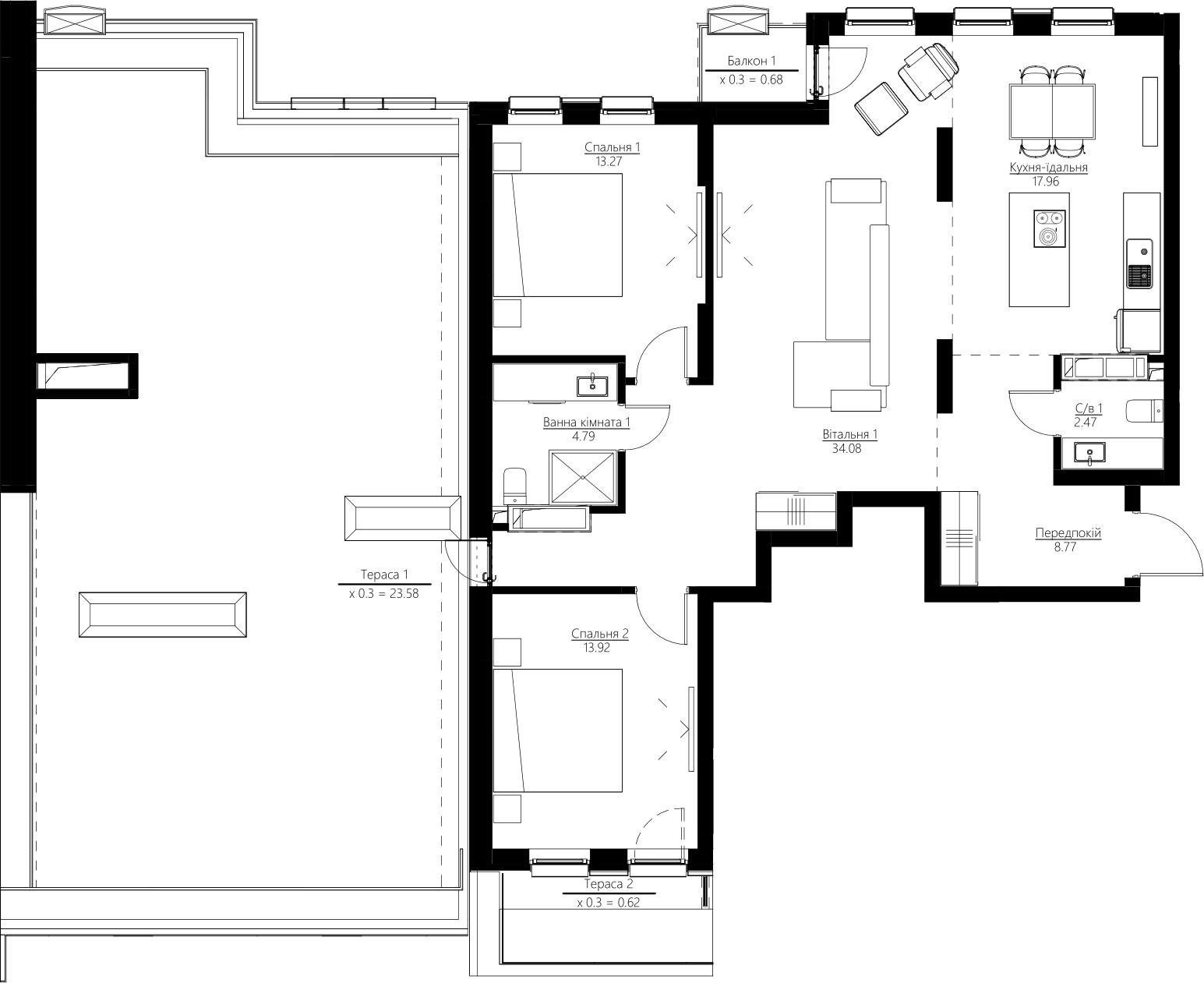 3-комнатная 120.13 м² в ЖК Happy House от 38 588 грн/м², Киев