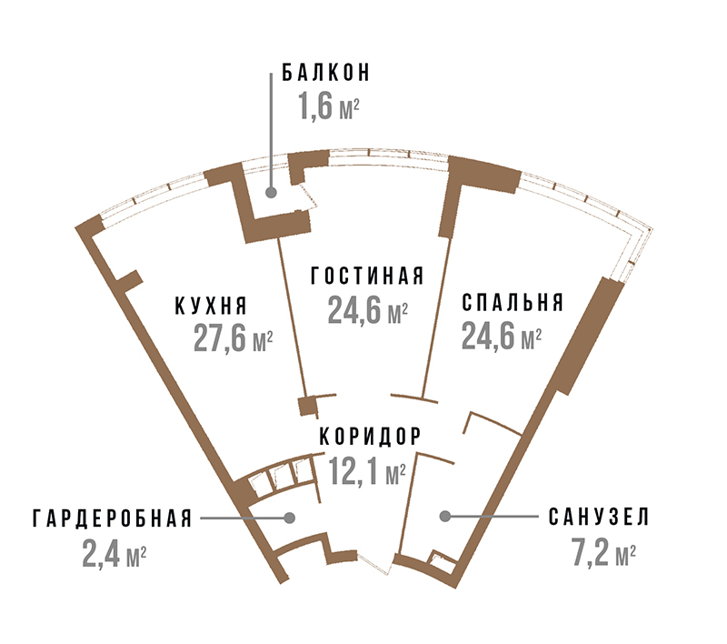 2-кімнатна 100.6 м² в ЖК Skyline від 87 400 грн/м², Київ