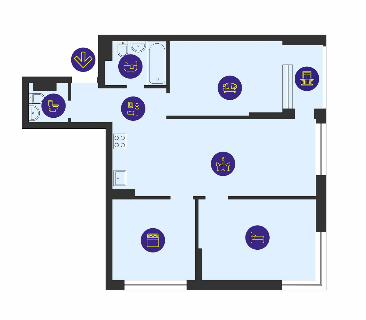 3-комнатная 77.48 м² в ЖК Урловский-1 от 27 230 грн/м², Киев