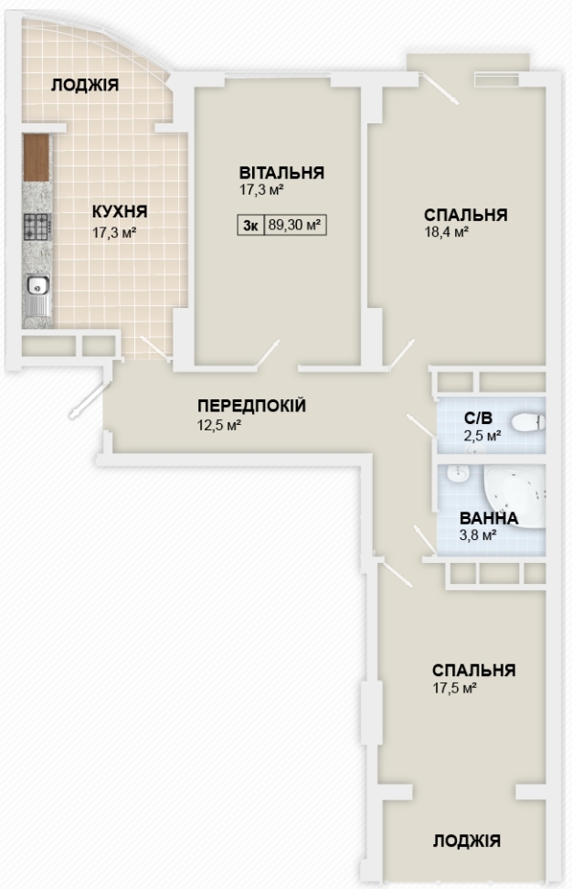 3-комнатная 89.3 м² в ЖК LYSTOPAD от 15 800 грн/м², Ивано-Франковск