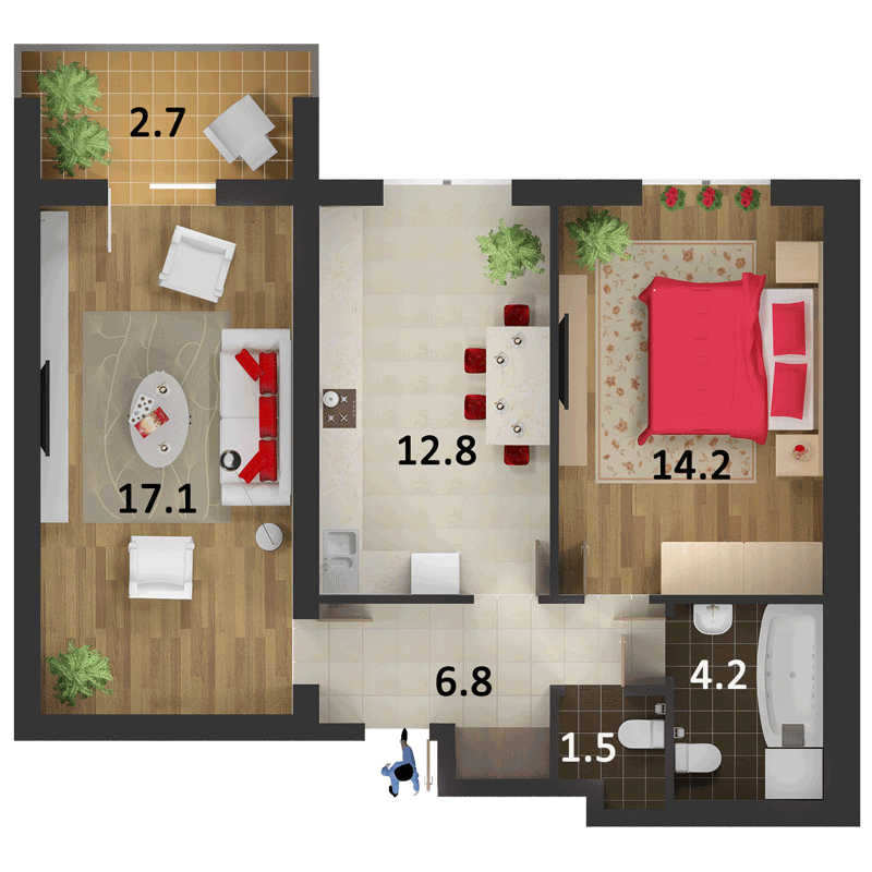 2-комнатная 59.3 м² в ЖК Столичный от 17 000 грн/м², г. Васильков