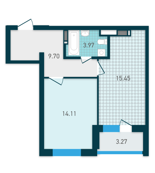 1-кімнатна 46.5 м² в ЖК GENESIS від 30 298 грн/м², Київ