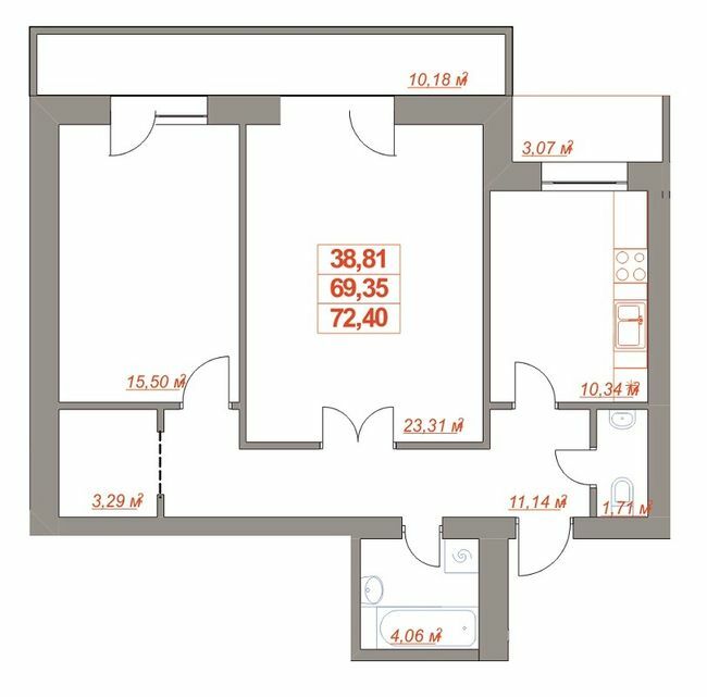 2-кімнатна 72.4 м² в ЖК Ювілейний від 9 200 грн/м², Івано-Франківськ