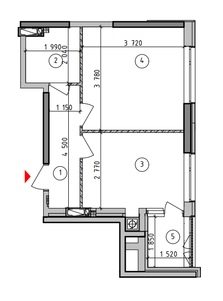 1-кімнатна 36.26 м² в ЖК Оптимісто від 19 500 грн/м², с. Гатне