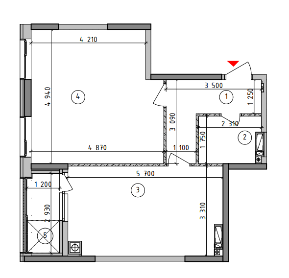 1-кімнатна 54.86 м² в ЖК Оптимісто від 25 500 грн/м², с. Гатне